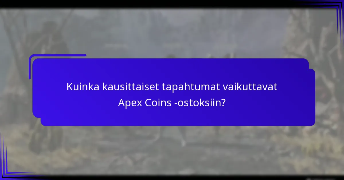 Kuinka kausittaiset tapahtumat vaikuttavat Apex Coins -ostoksiin?